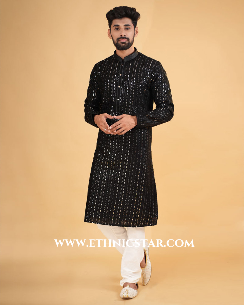 Fancy Sequins Work Georgette Kurta Pajama